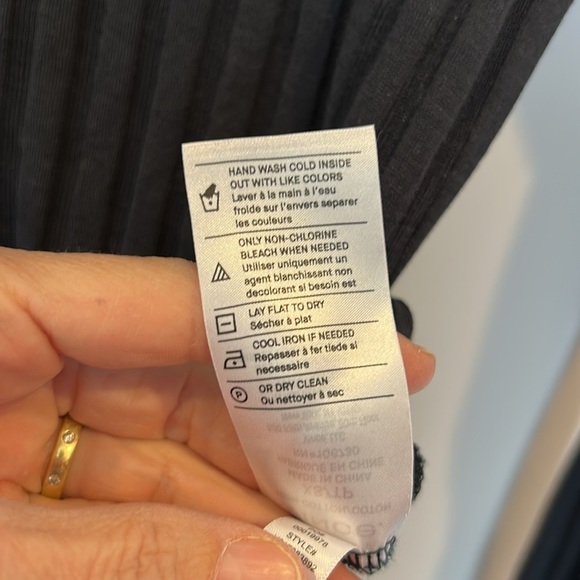 Vince Polo Ribbed Button Up Thong Bodysuit Black - Picture 9 of 9